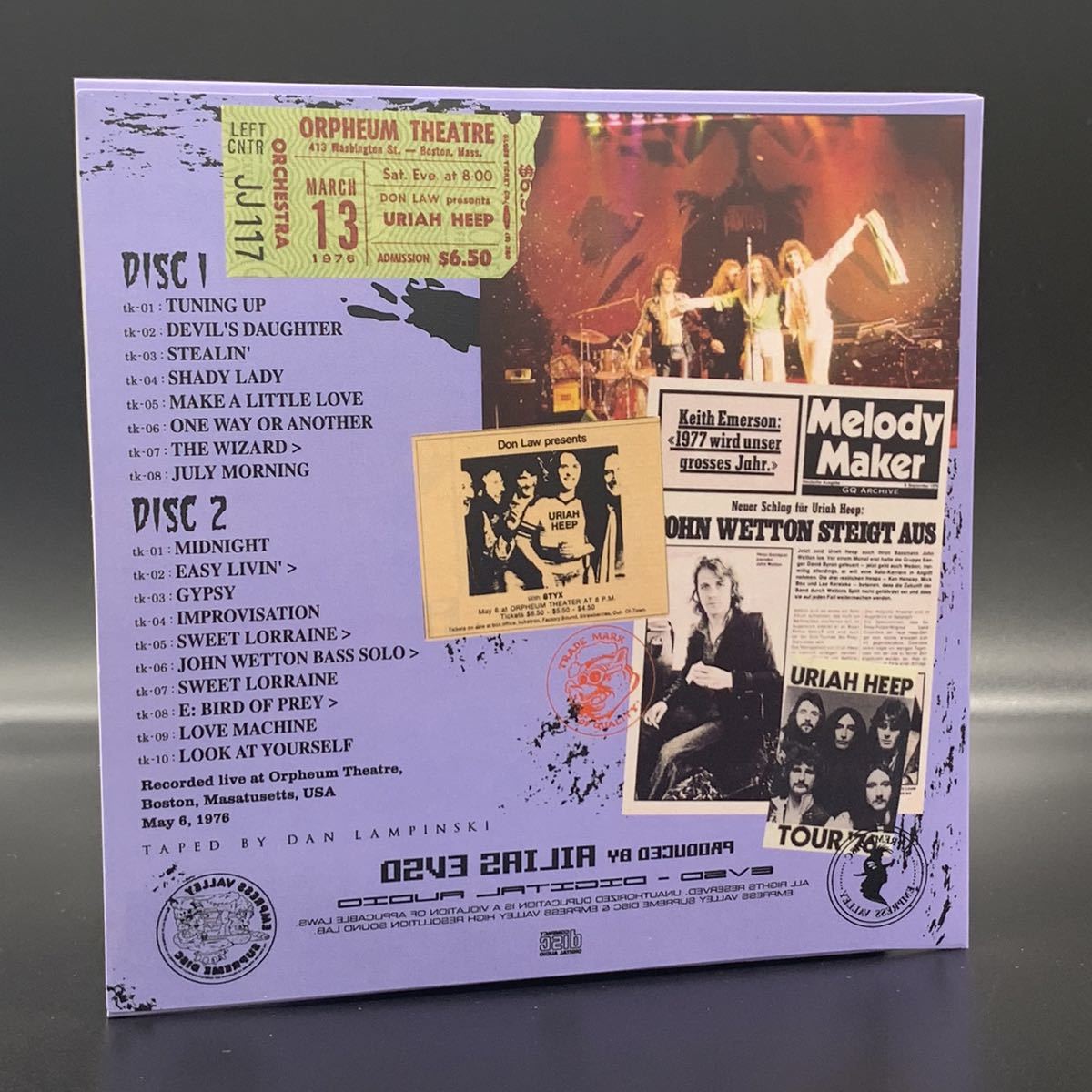 URIAH HEEP / IN BOSTON 1976 Taped by Dan Lampinski (2CD)