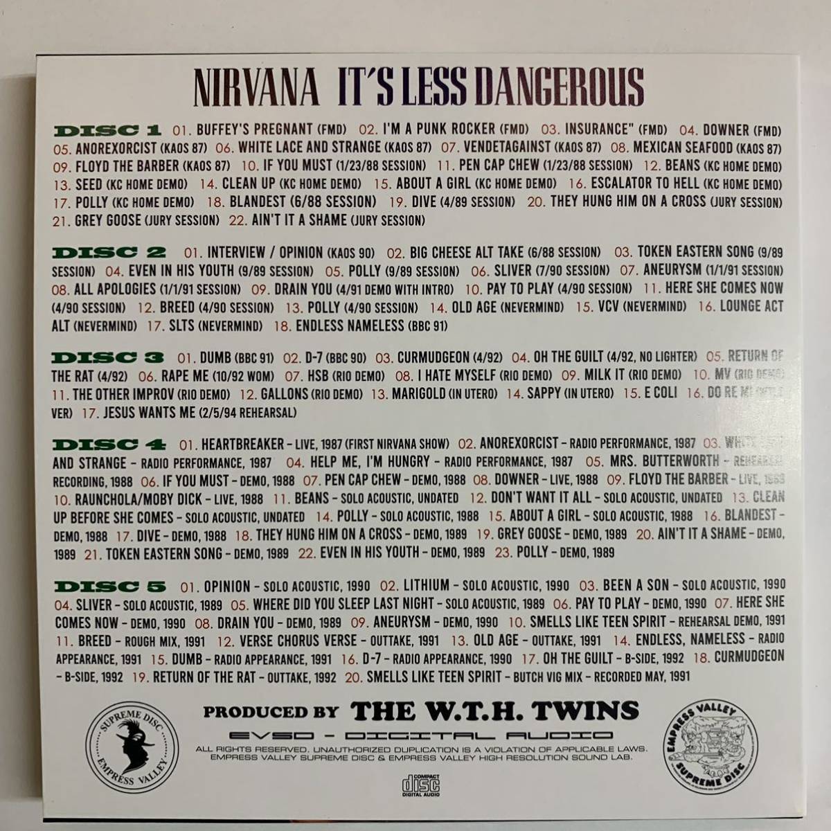 NIRVANA / IT’S LESS DANGEROUS Pandora's Box 10CD Box Empress Valley