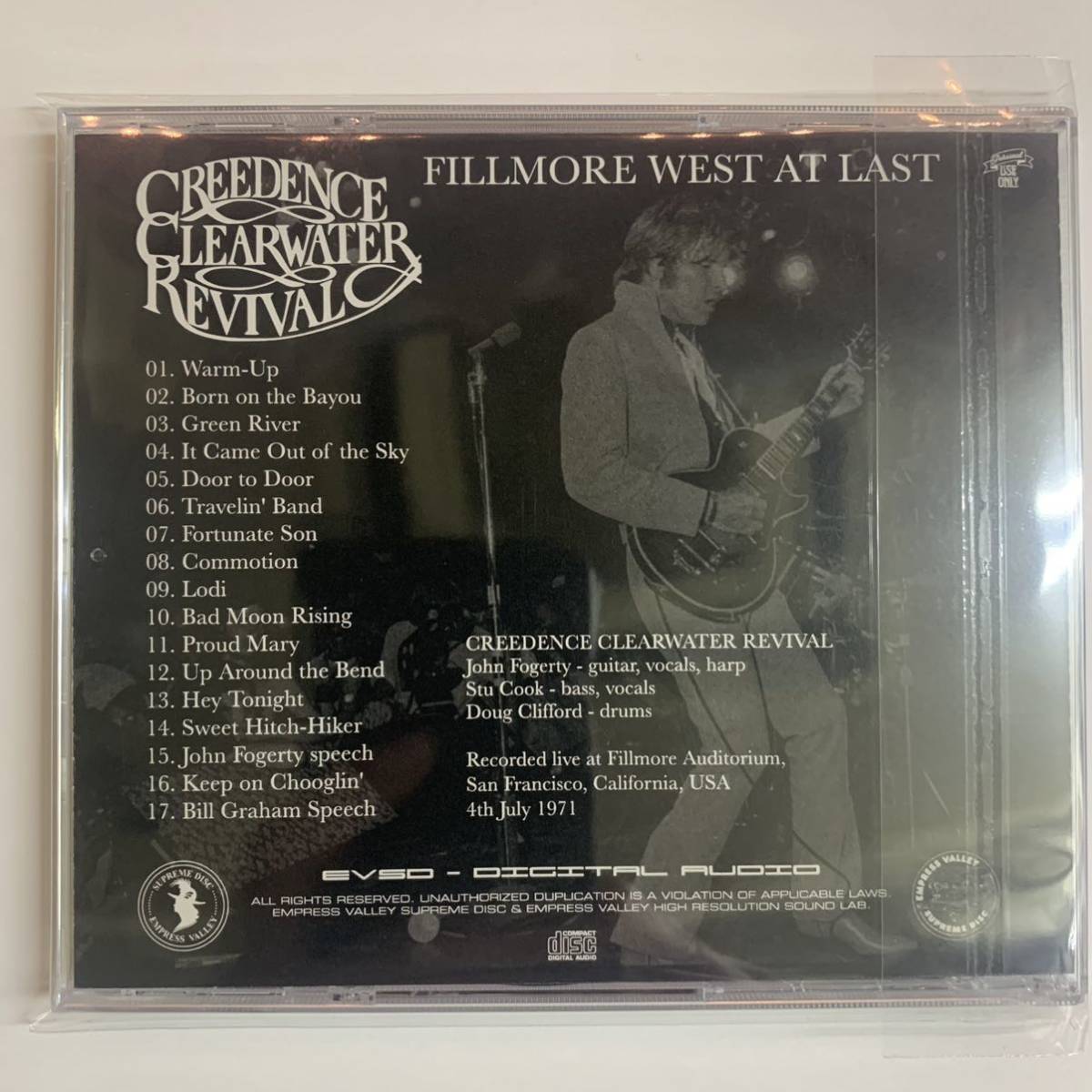 CCR CREEDENCE CLEARWATER REVIVAL / FILLMORE WEST AT LAST (1CD)