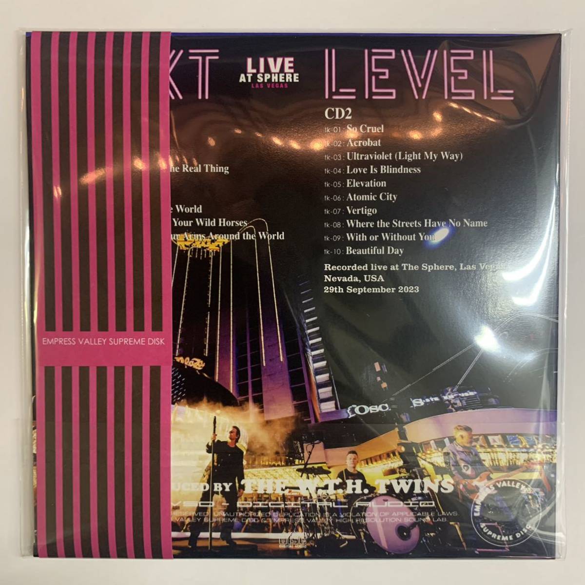 U2 / NEXT LEVEL 2CD Empress Valley Live At The Sphere Las Vegas Nevada USA 29th September 2023