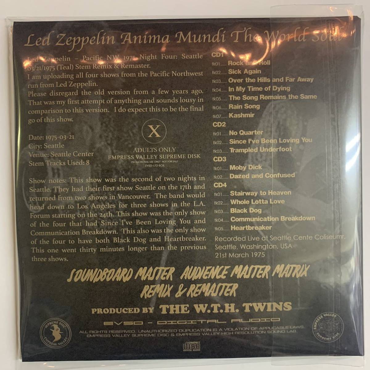 LED ZEPPELIN / ANIMA MUNDI THE WORLD SOUL (4CD) EMPRESS VALLEY SUPRIME DISK