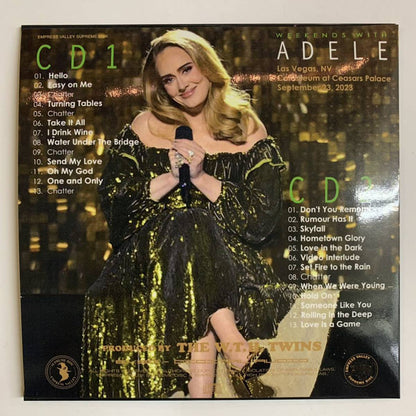 ADELE / WEEKENDS WITH ADELE Million Dollar Smile (2CD) IEM sound board 2023