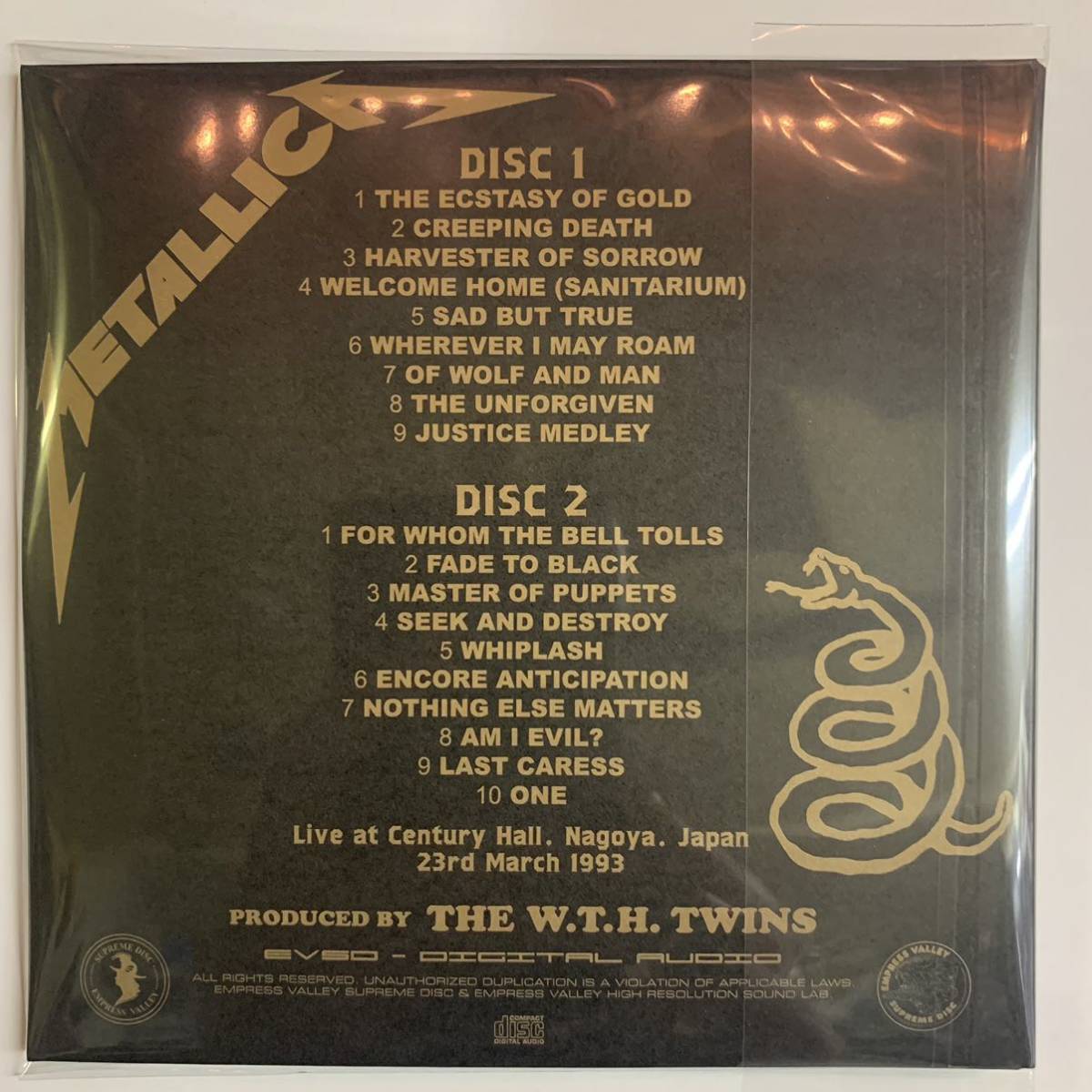 METALLICA / LIVE IN JAPAN 1993 BLACK AND GOLD (2CD)