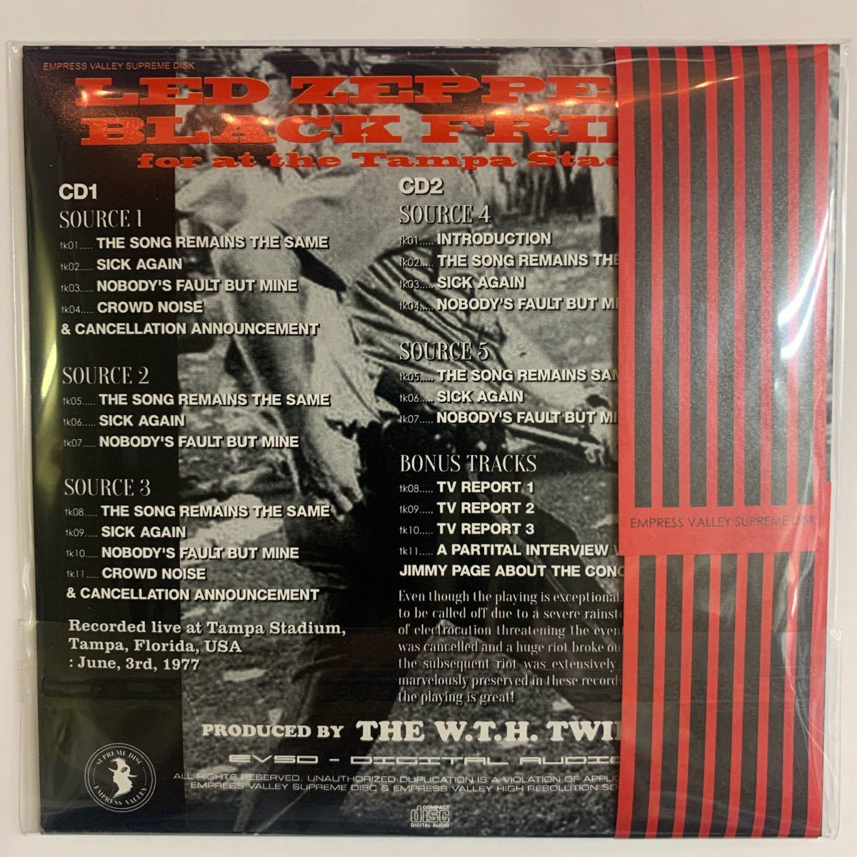 LED ZEPPELIN / BLACK FRIDAY TAMPA STADIUM 1977 promo version (2CD)