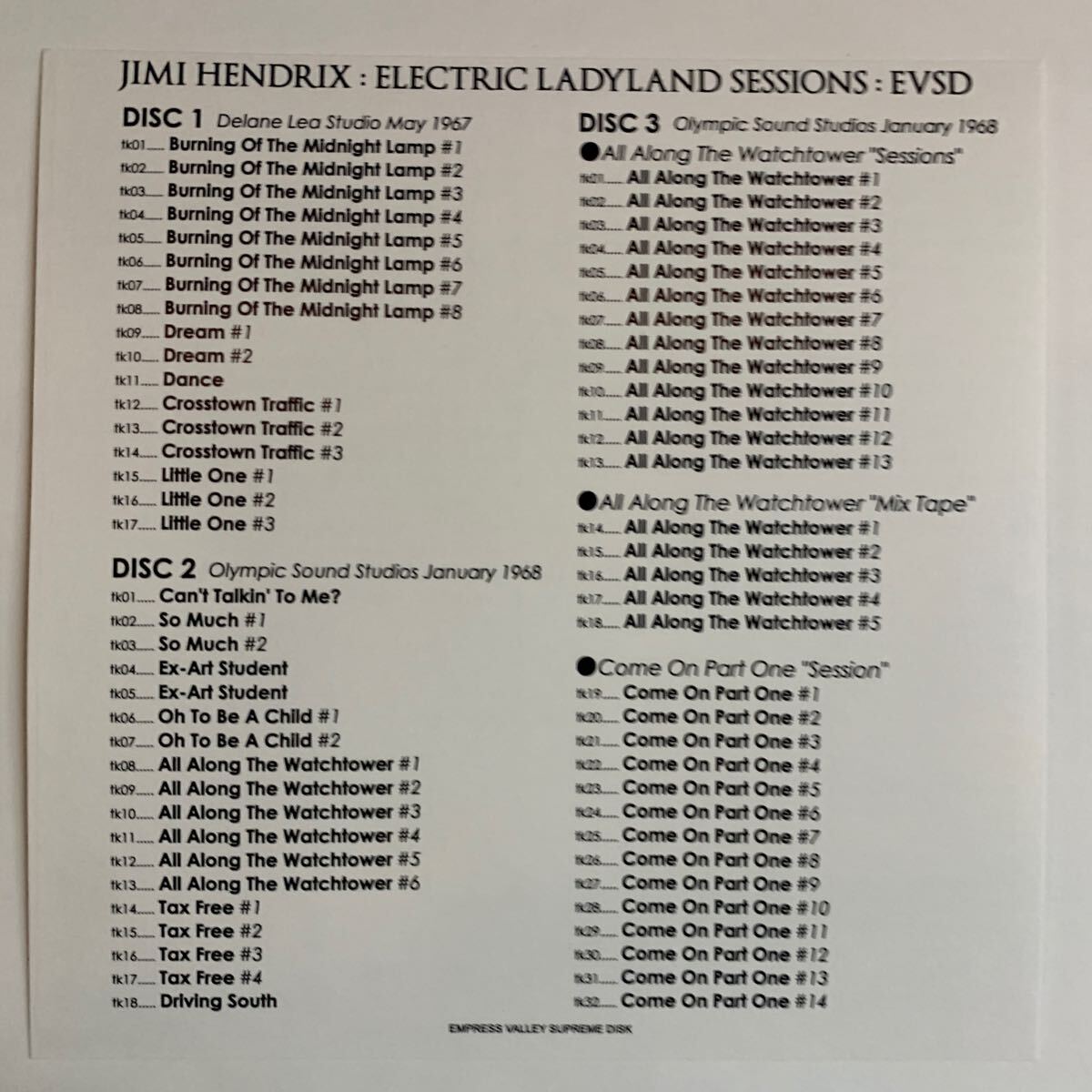 JIMI HENDRIX / PANDORA'S BOX + EZY RYDER &amp; ELECTRIC LADYLAND SESSIONS Set de 2 sesiones de estudio (caja de 10 CD)