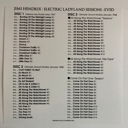 JIMI HENDRIX / PANDORA'S BOX + EZY RYDER &amp; ELECTRIC LADYLAND SESSIONS Set de 2 sesiones de estudio (caja de 10 CD)