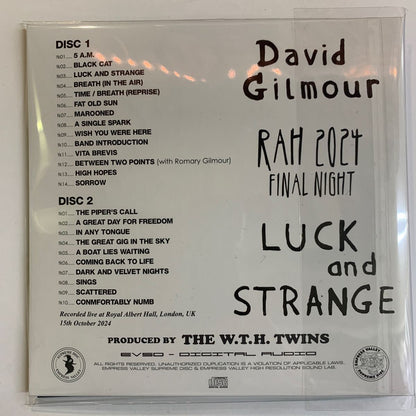 DAVID GILMOUR / RAH 2024 FINAL NIGHT Royal Albert Hall (2CD) Empress Valley