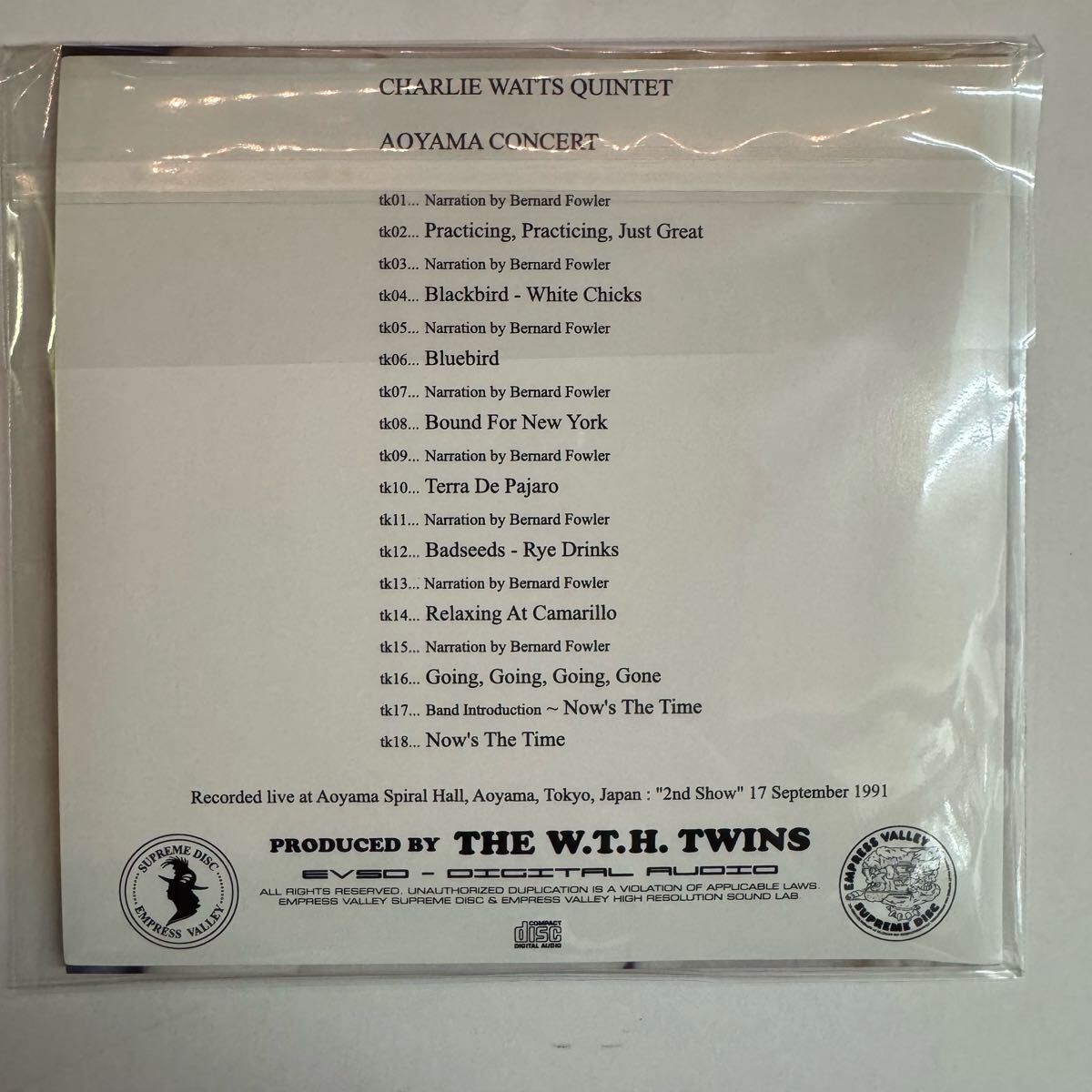 CHARLIE WATTS QUINTET / AOYAMA CONCERT (1CD)