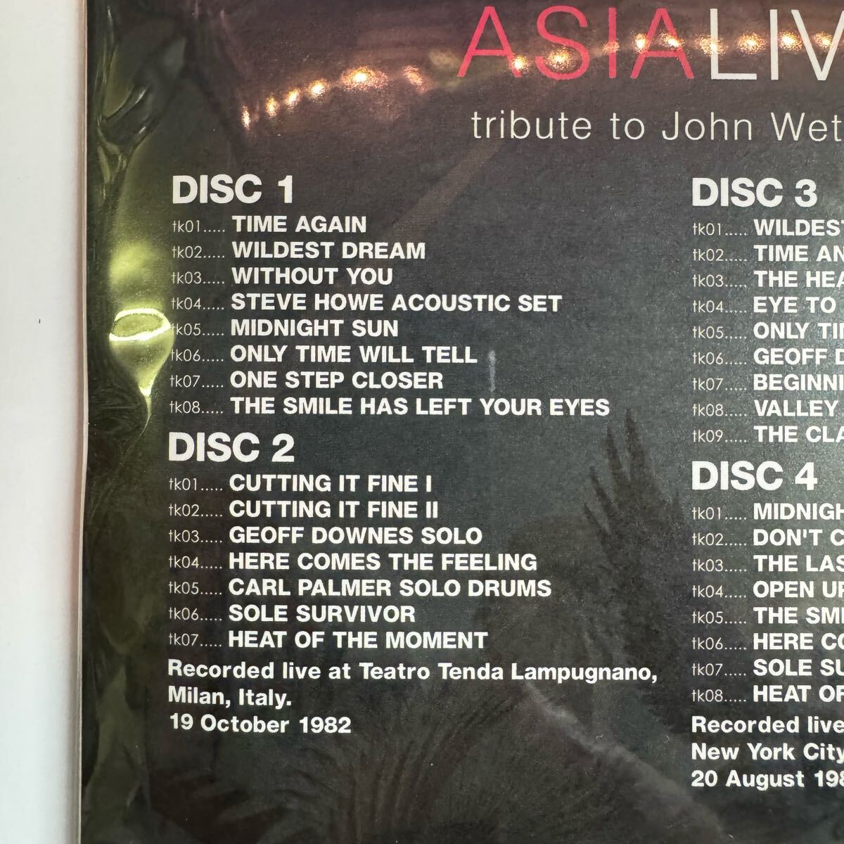 ASIA / FOREVER JW Asia Live (4CD)