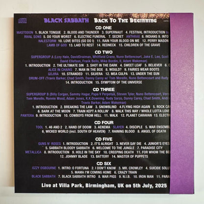 BLACK SABBATH / LA ÚLTIMA CENA Back To The Beginning Last Show Stereo Soundboard 6 CD Insignias de botón Caja limitada