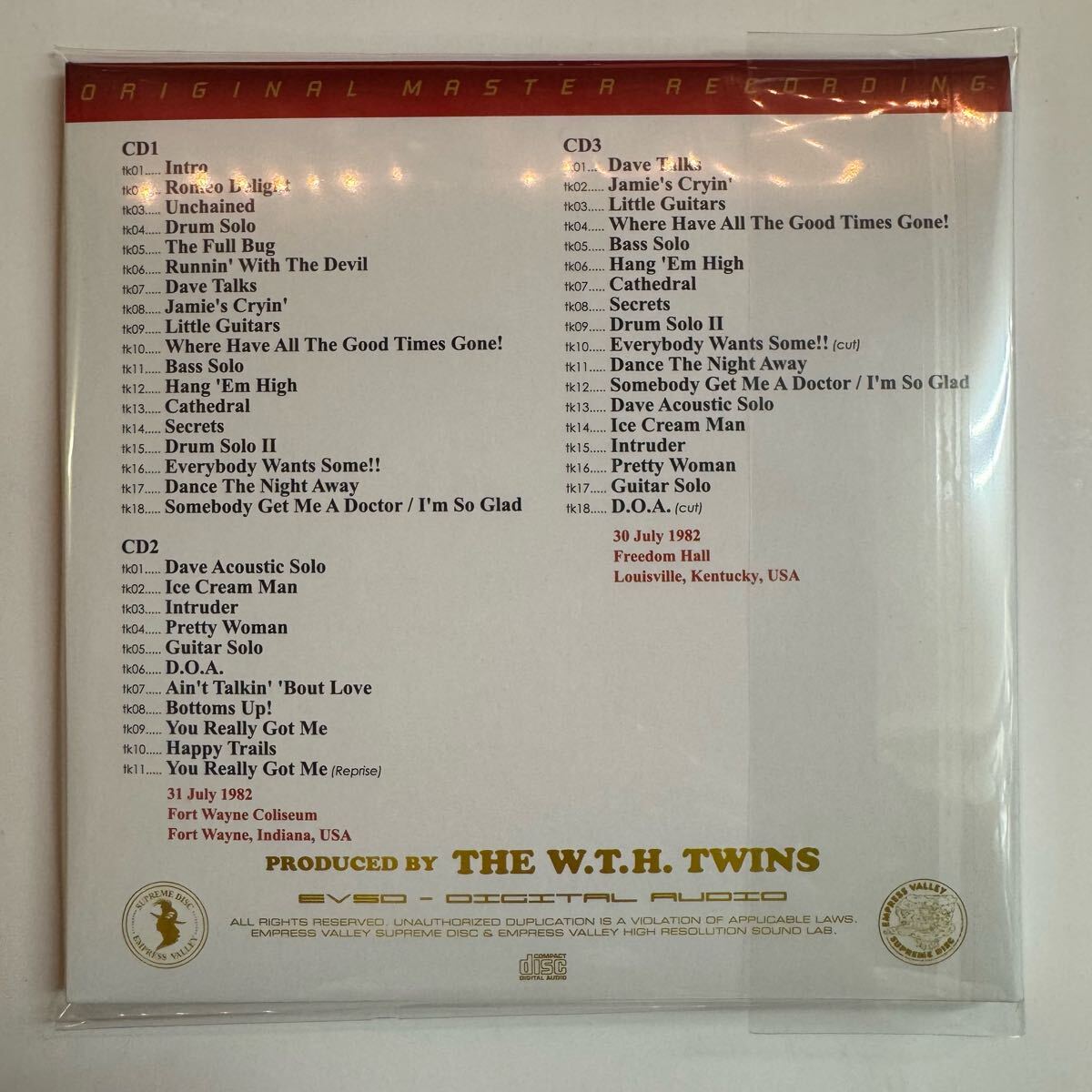 VAN HALEN / FORT WAYNE NIGHT (3CD) Empress Valley New