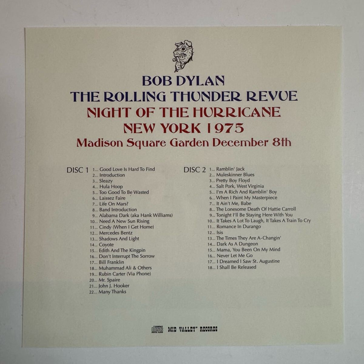 BOB DYLAN / NIGHT OF THE HURRICANE (4CD)