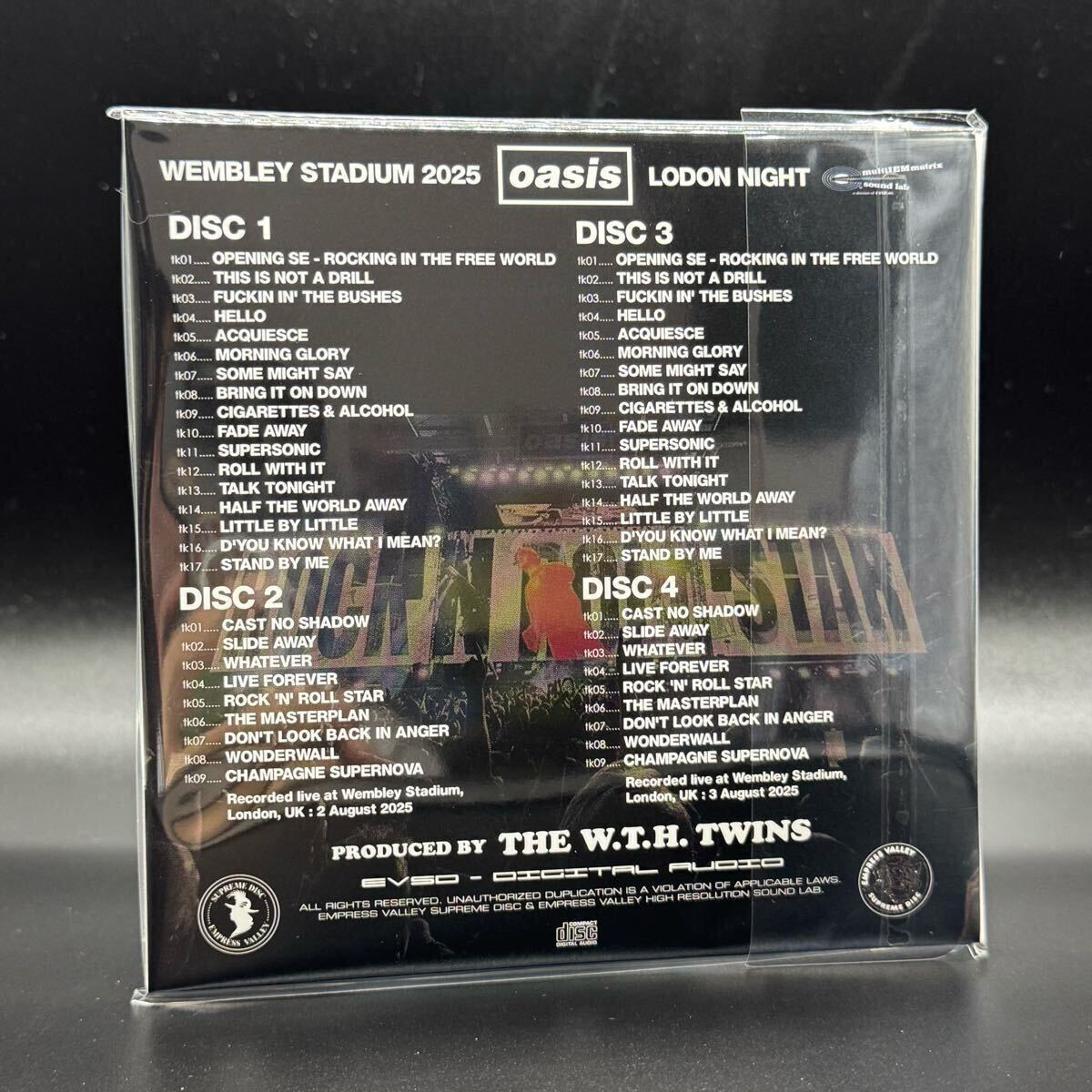 OASIS / WEMBLEY NIGHTS FOREVER (4CD) Caja de folleto Empress Valley IEM SOUNDBOARD! 