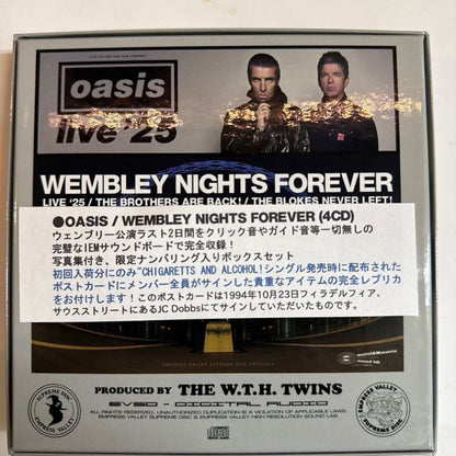 OASIS / WEMBLEY NIGHTS FOREVER (4CD) Caja de folleto Empress Valley IEM SOUNDBOARD! 