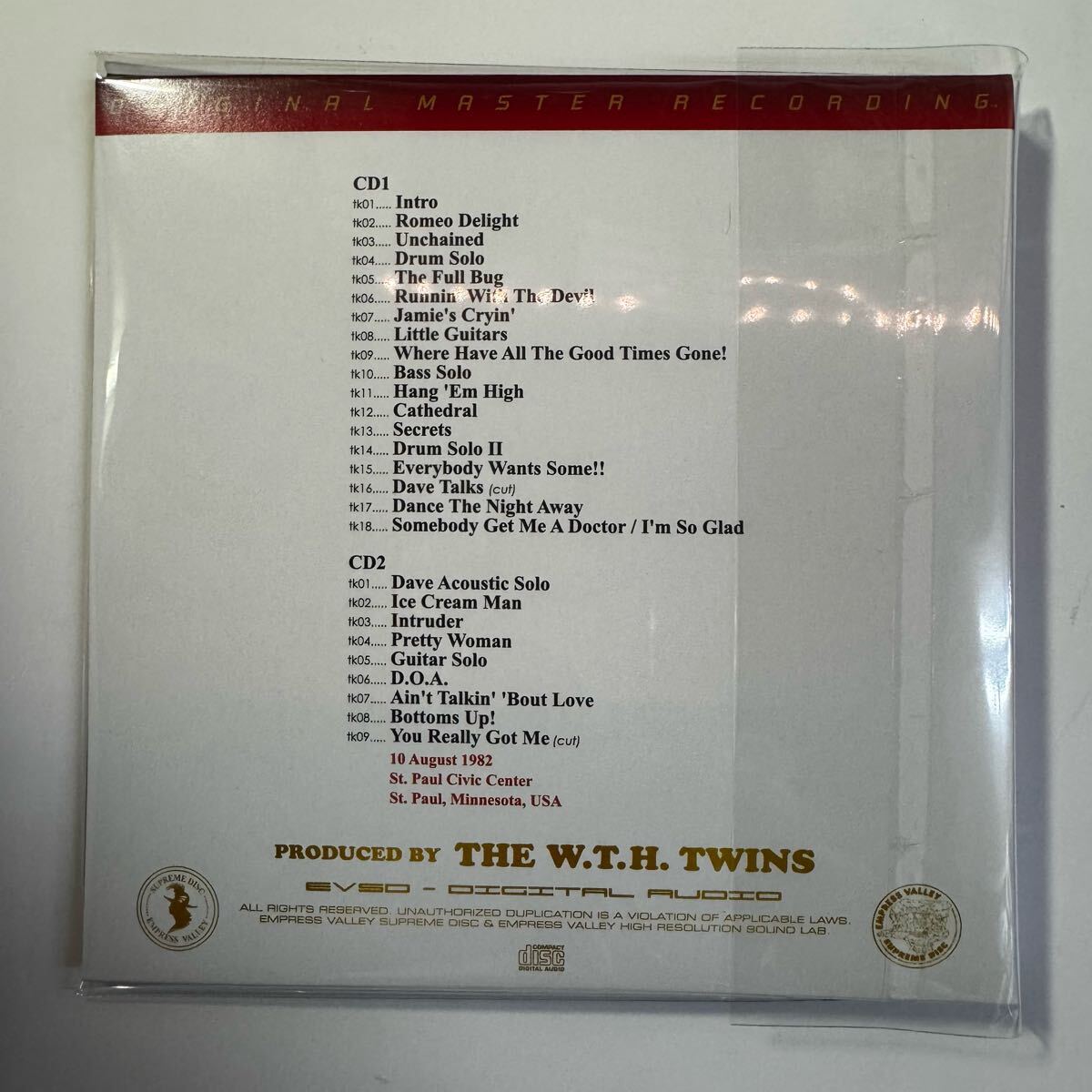 VAN HALEN / NOCHE DE SAN PABLO (2 CD) Empress Valley 