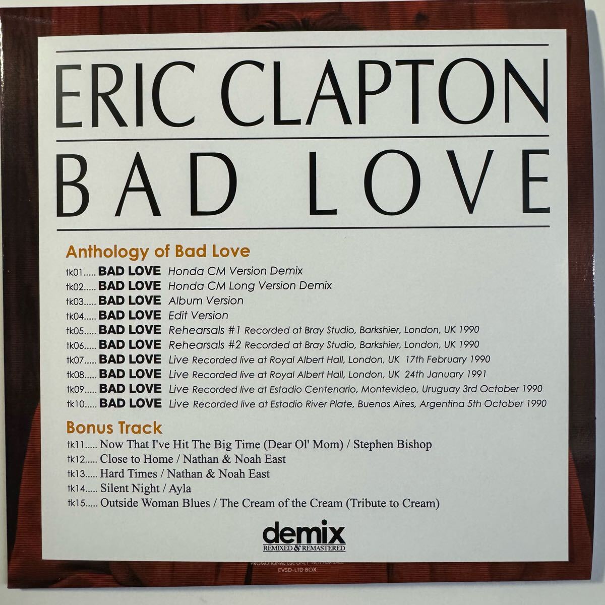 ERIC CLAPTON / Anthology of BAD LOVE (CD+Bonus Disc)
