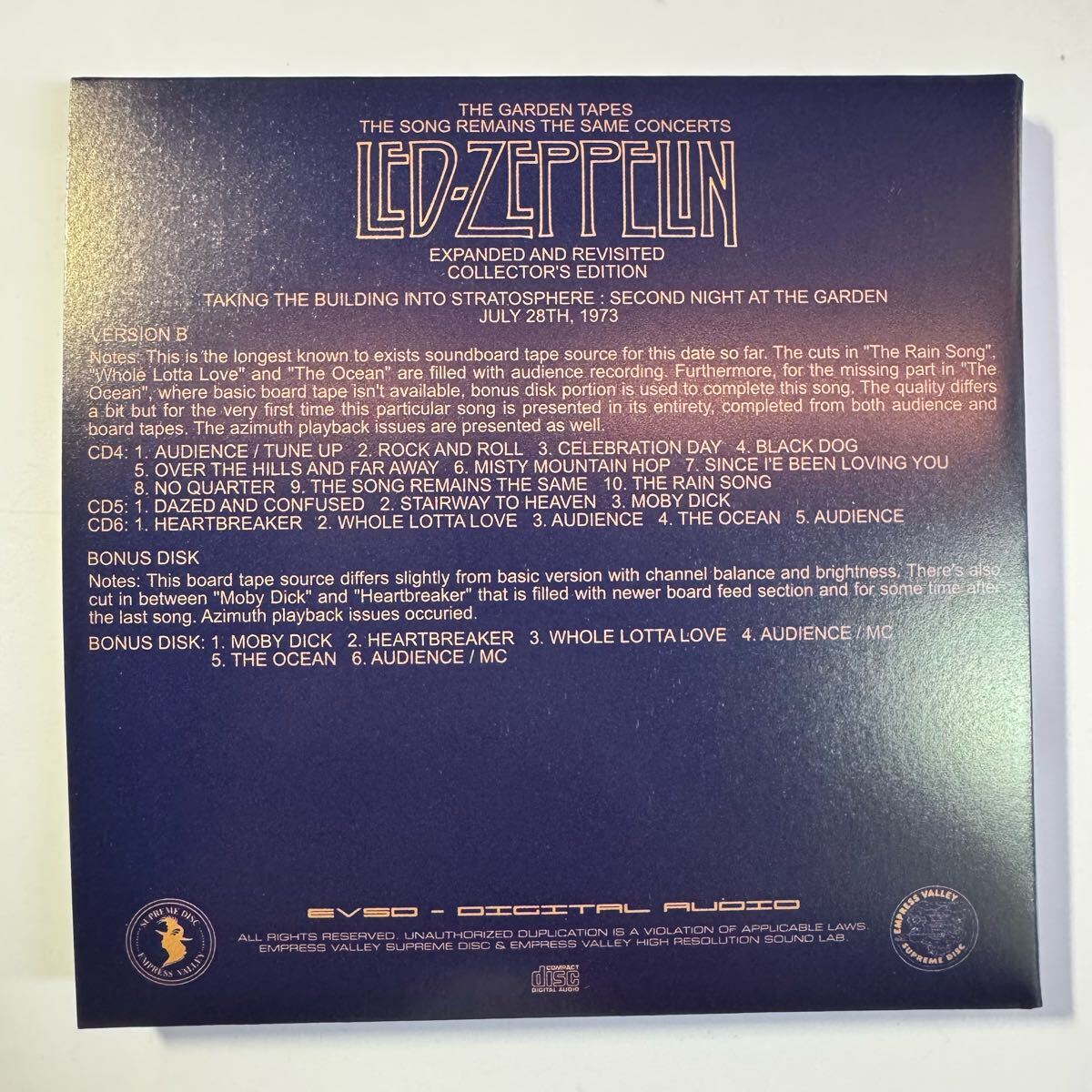 LED ZEPPELIN / THE GARDEN TAPES (18CD BOX SET) Limited reproduction Crazy Live Complete Edition Empress Valley New