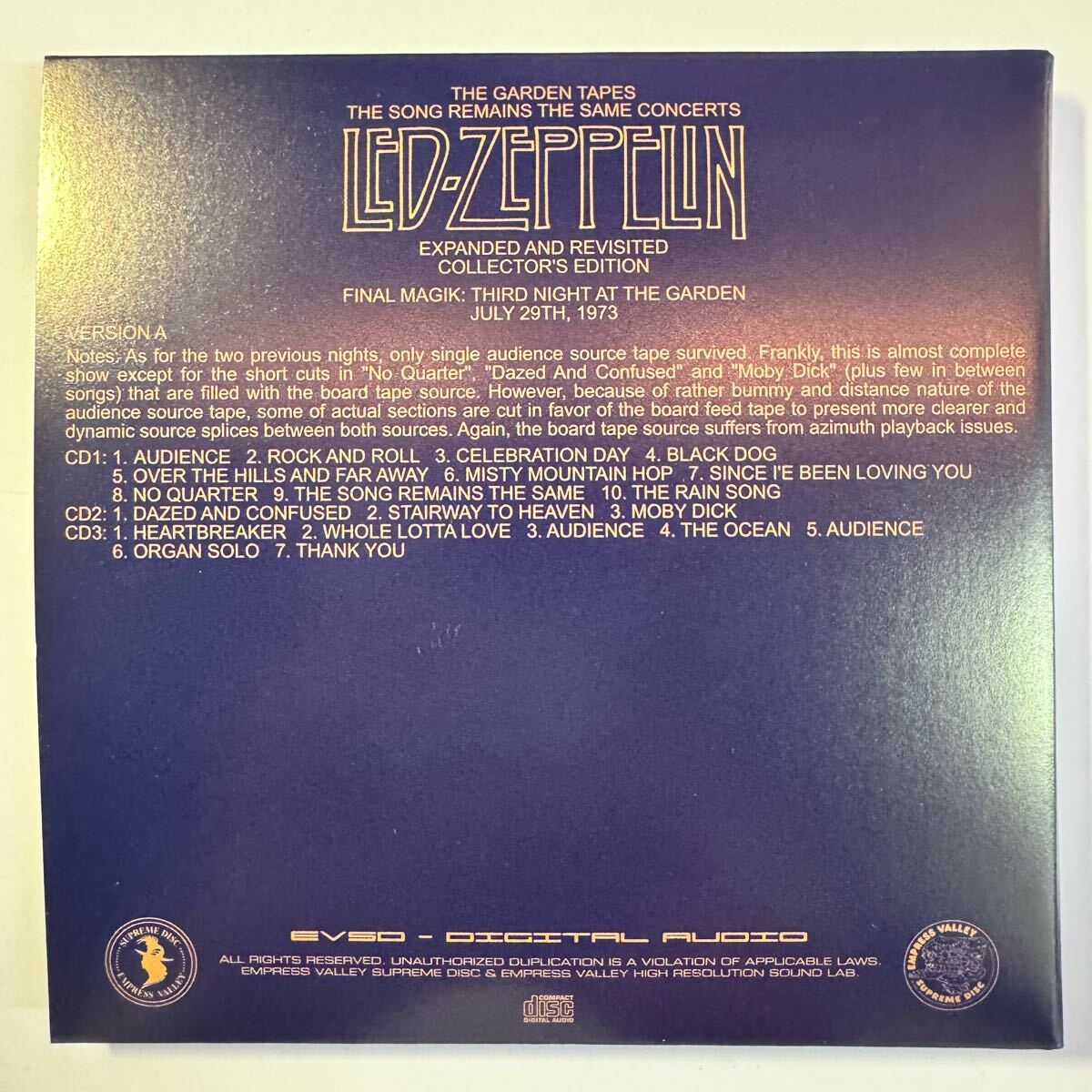 Led Zeppelin 狂熱のライヴ完全版 The Garden Tapes LED ZEPPELIN / THE GARDEN TAPES (18CD BOX SET) Limited
