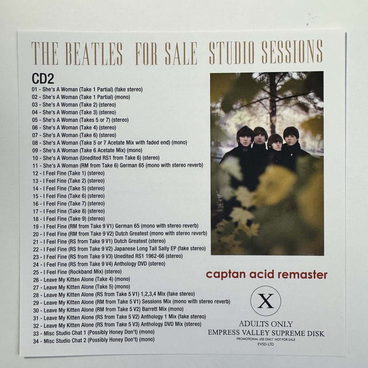 THE BEATLES / FOR SALE studio sessions captain acid remaster (2CD)