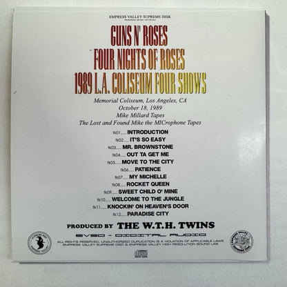 GUNS N’ ROSES / FOUR NIGHTS OF ROSES 1989 LA Coliseum 4 Shows (6CD BOX & 5 T-shirts) Special Limited Set!