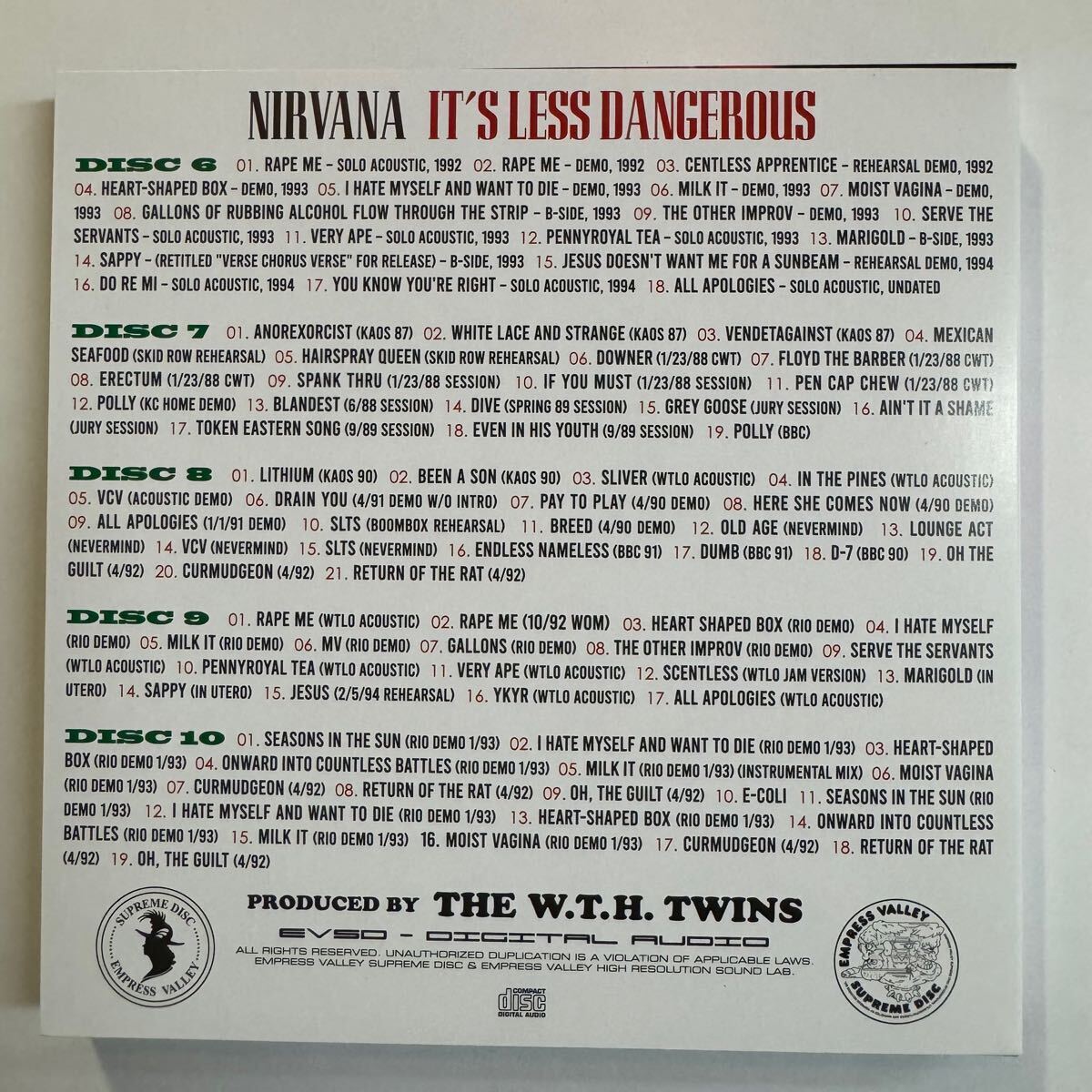 NIRVANA / IT’S LESS DANGEROUS Pandora's Box (10CD Box) Empress Valley