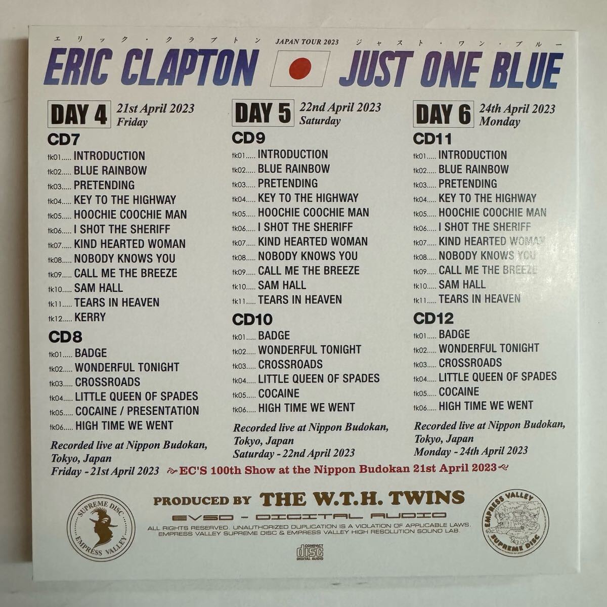 Eric Clapton / Just One Blue (12CD Box) 2023 Tour Japan Empress Valley