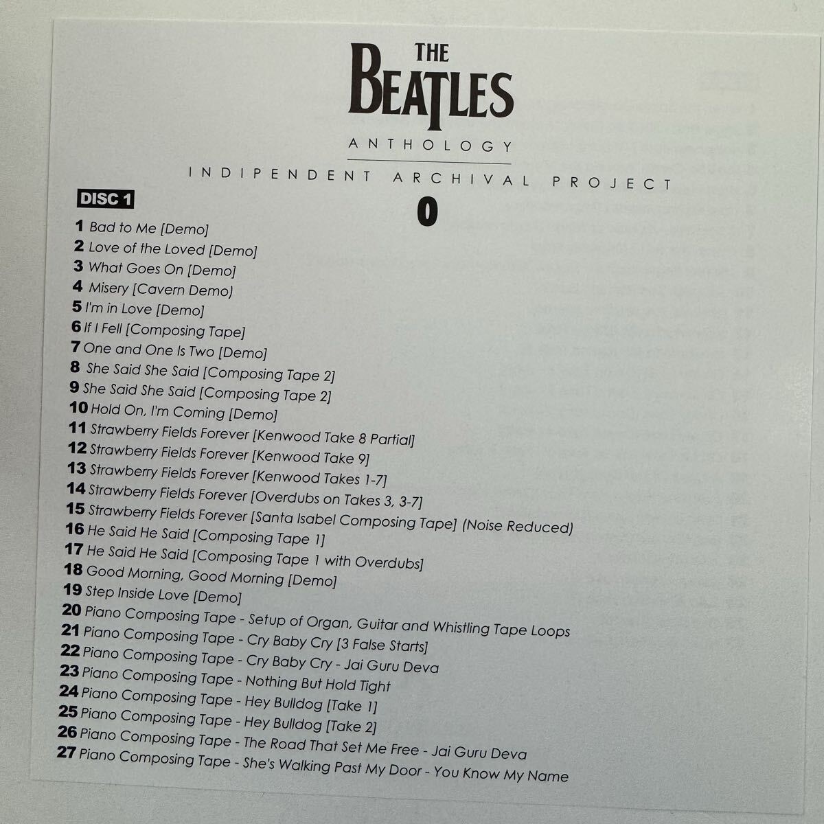 THE BEATLES / ANTHOLOGY 0 (2CD)