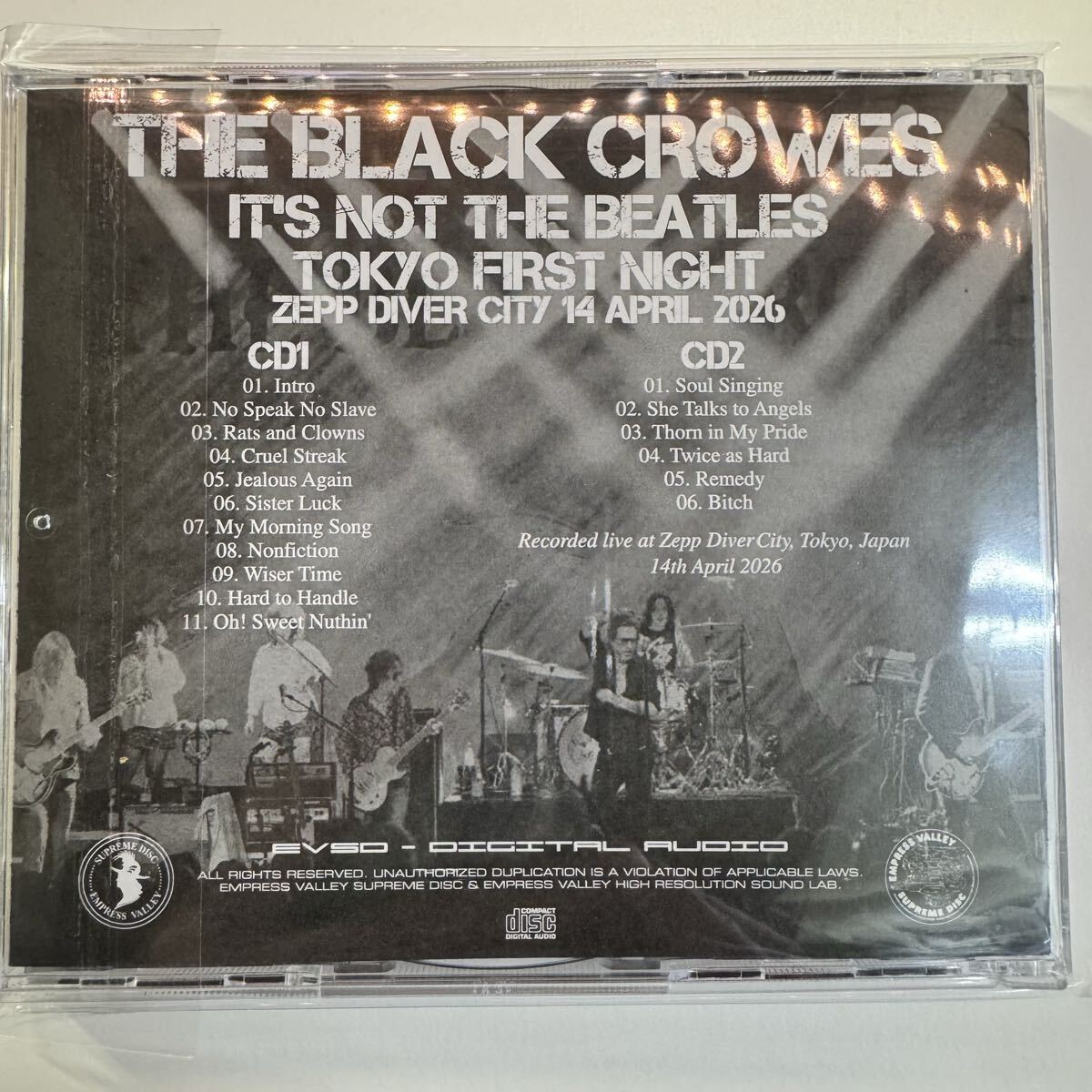 THE BLACK CROWES / IT’S NOT THE BEATLES 2026/04/14 TOKYO FIRST NIGHT (2CD)