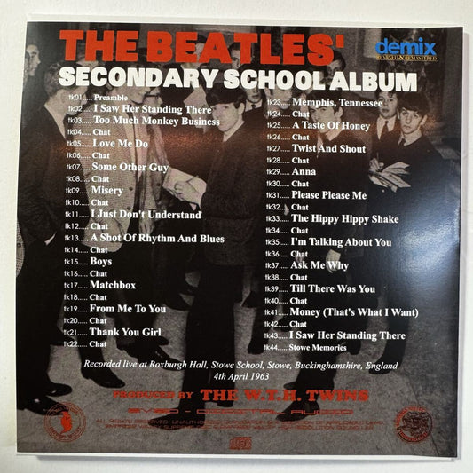 THE BEATLES / SECONDARY SCHOOL ALBUM 1963 Stowe School DEMIX (1CD)