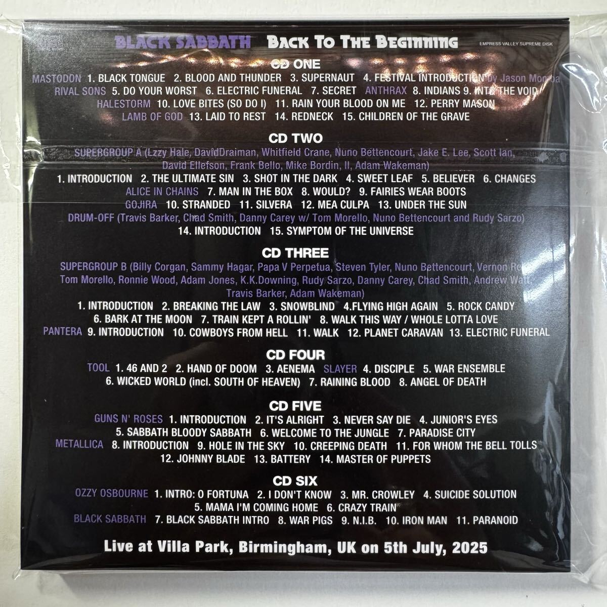 BLACK SABBATH AND FREINDS / BACK TO THE BEGINNING (6CD)