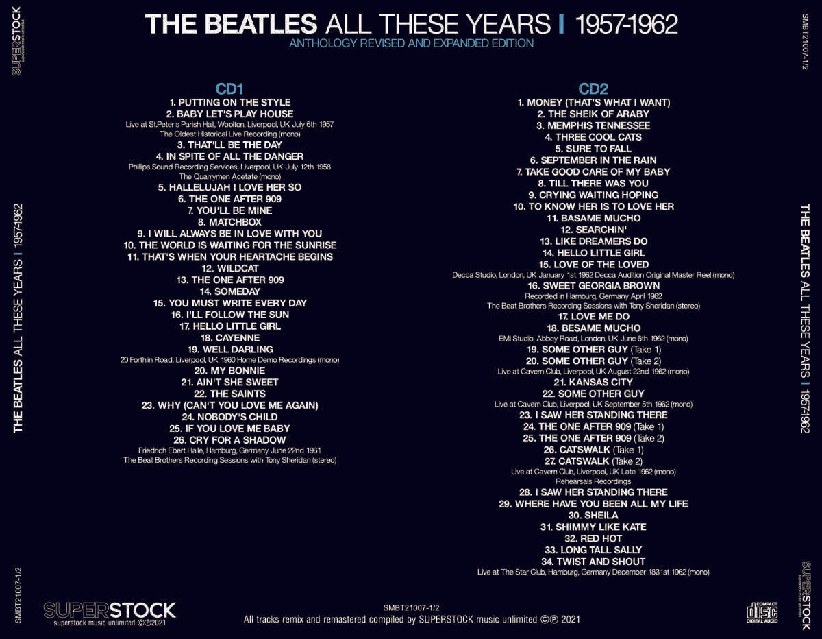 THE BEATLES / ALL THESE YEARS I - IV 1957 - 1965 ANTHOLOGY REVISED AND EXPANDED EDITION SET 【8CD】