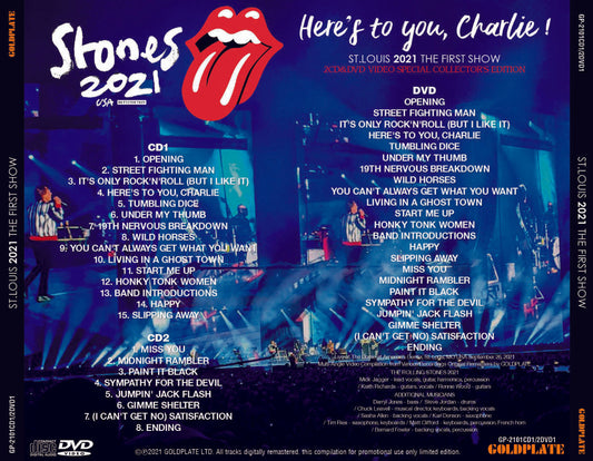 The THE Rolling Stones / Here's to You, Charlie No Filter Tour USA St. Louis 2021 First Show (2CD+1DVD)