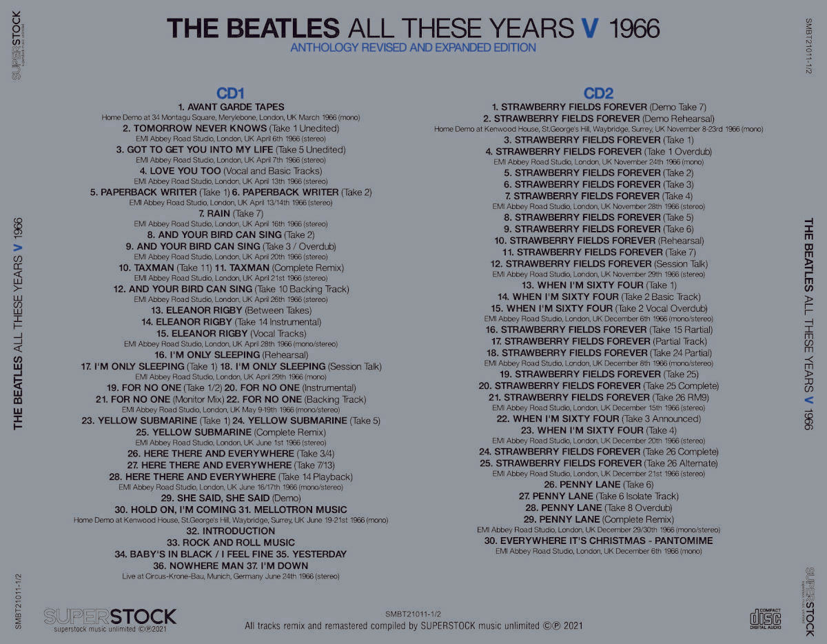 THE BEATLES / ALL THESE YEARS V - VIII 1966 - 1970 ANTHOLOGY REVISED EXPANDED EDITION 8CD