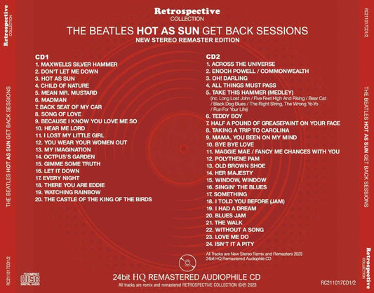 THE BEATLES / HOT AS SUN GET BACK SESSIONS NEW STEREO REMASTER EDITION (2CD)