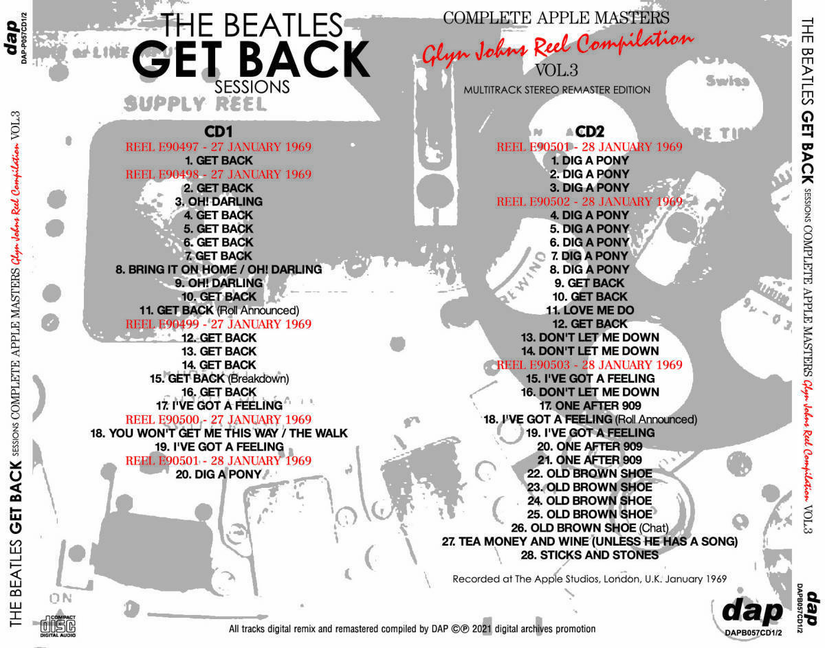 THE BEATLES / GET BACK SESSIONS ESSENTIAL TWICKENHAM & COMPLETE APPLE MASTERS 16CD Set