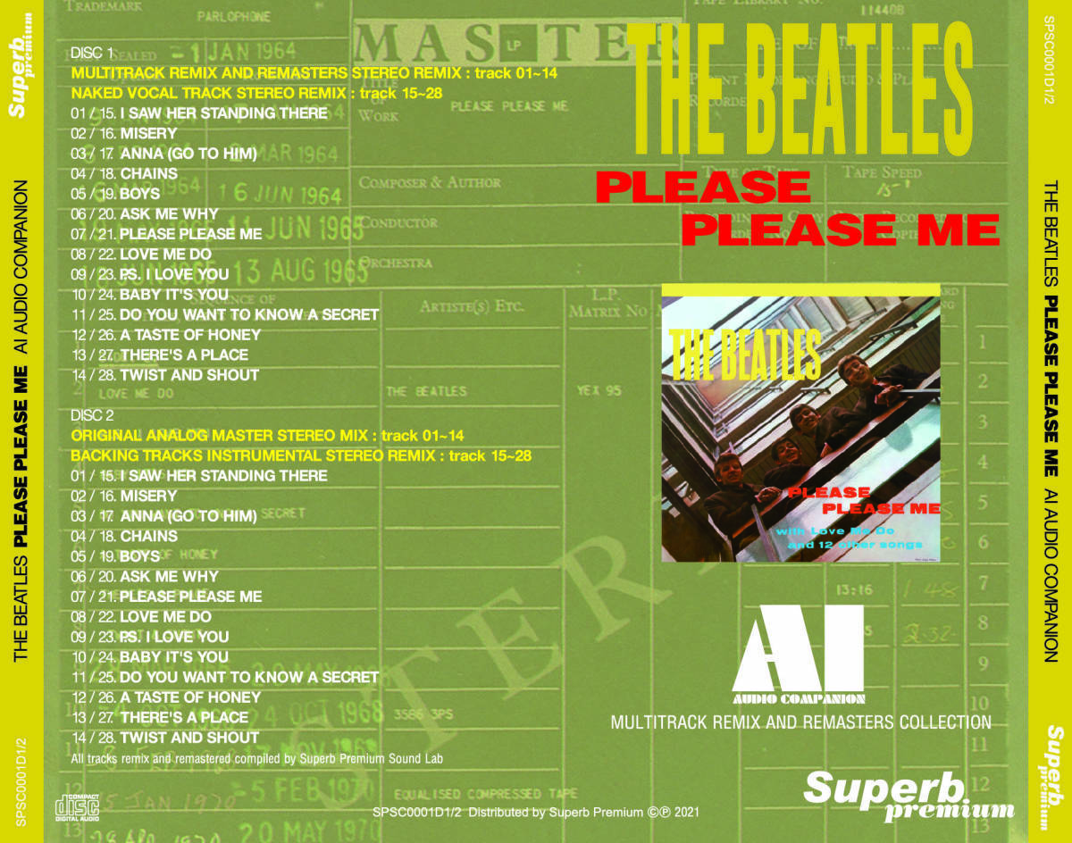 THE BEATLES / PLEASE PLEASE ME AI AUDIO COMPANION MULTITRACK REMIX AND REMASTERS COLLECTION (2CD)
