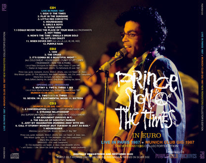 Prince Sign O The Times In Euro 3CD Paris 1987 Purple Gold Archives Collection