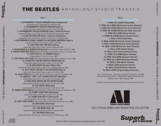 THE BEATLES / AI AUDIO COMPANION PAST MASTERS ANTHOLOGY STUDIO TRACKS 5 titles (10CD)