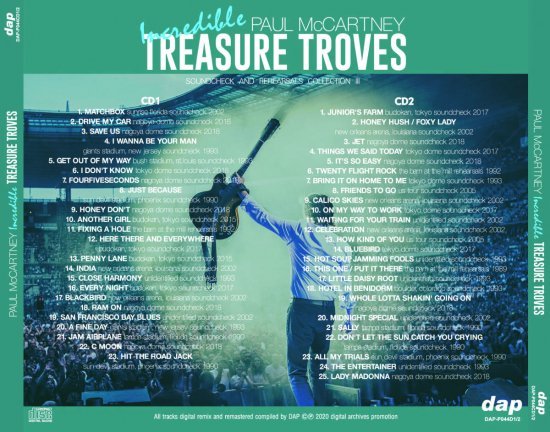 PAUL McCARTNEY / TREASURE TROVES ～SOUNDCHECK AND REHEARSALS COLLECTION～ vol1-vol3 [6CD]