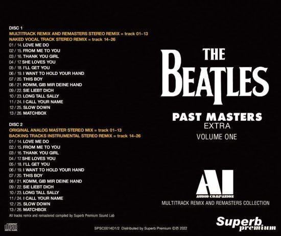 THE BEATLES / AI AUDIO COMPANION PAST MASTERS ANTHOLOGY STUDIO TRACKS 5 titles (10CD)