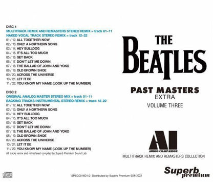 THE BEATLES / AI AUDIO COMPANION PAST MASTERS ANTHOLOGY STUDIO TRACKS 5 titles (10CD)