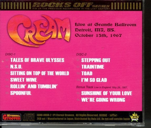 Cream / DETROIT WHEEL 1967 (2CD)