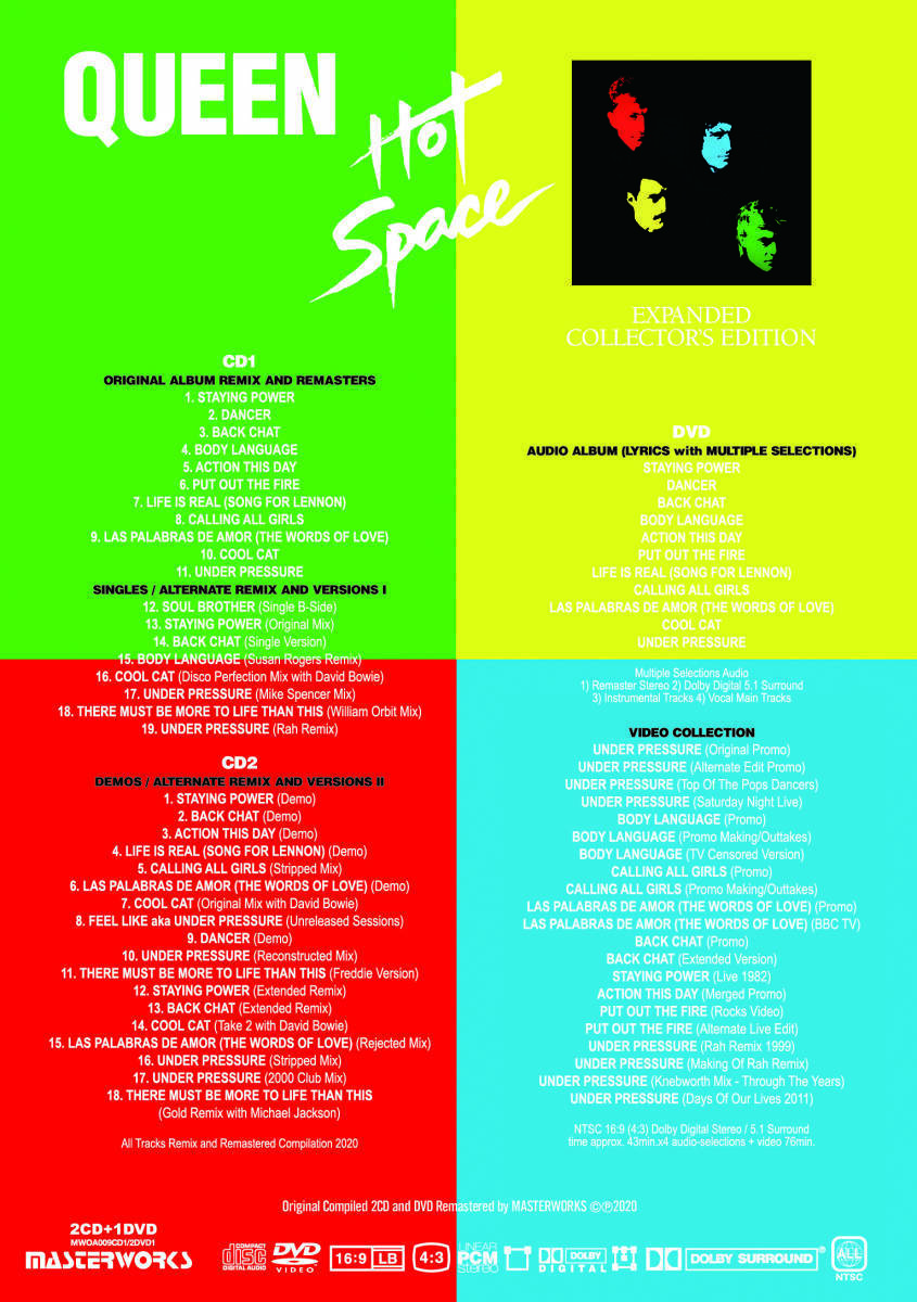 Queen Hot Space Expanded Collector's Edition 2CD+1DVD Masterworks