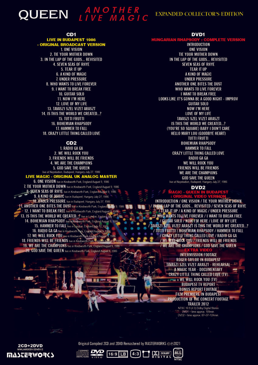 QUEEN / MORE LIVE MAGIC & ANOTHER LIVE MAGIC (4CD+4DVD)
