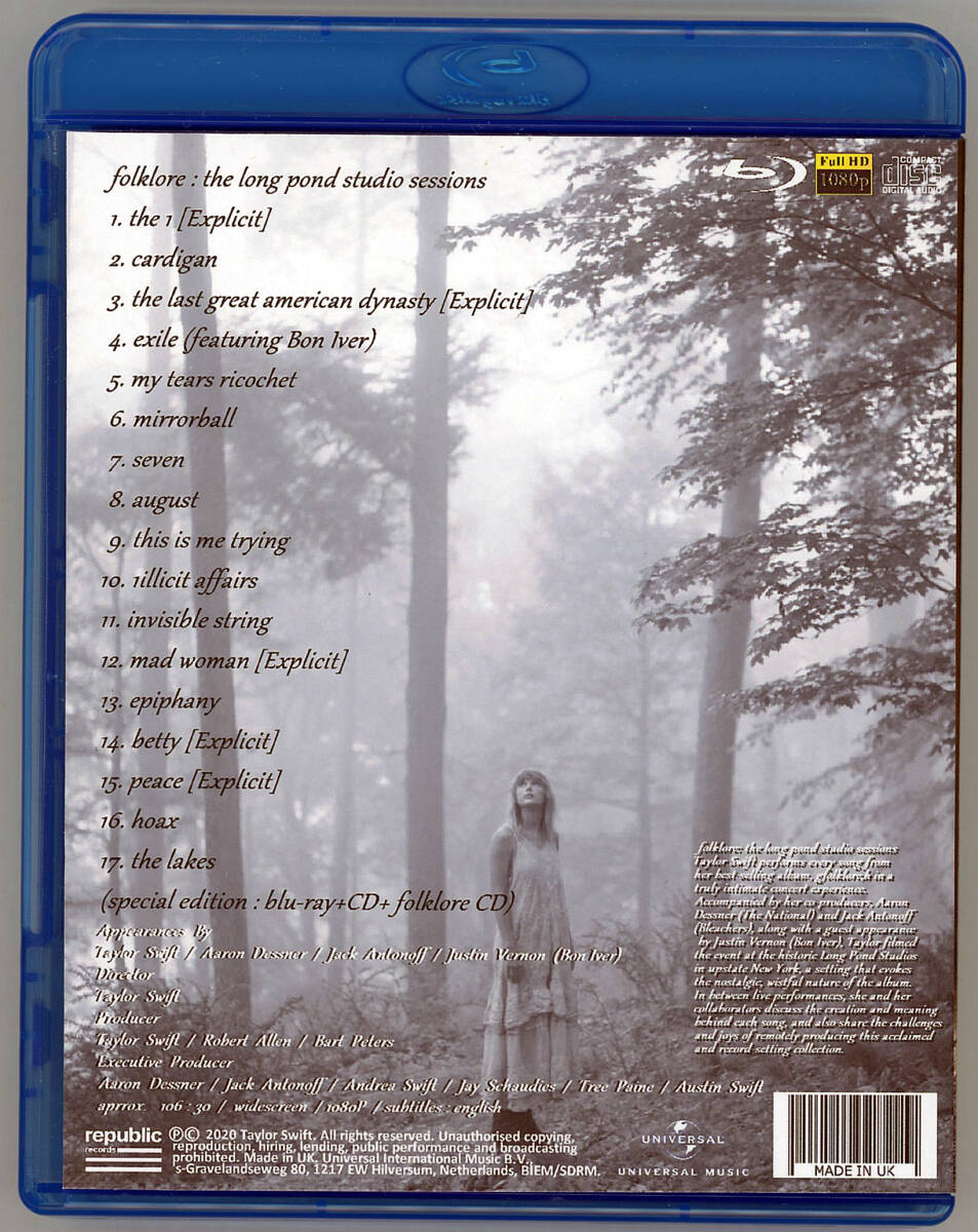 Taylor Swift / Folklore: Sesiones de estudio en The Long Pond (1BDR+2CDR)