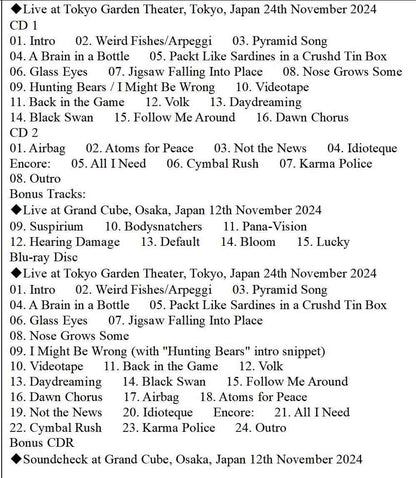 Thom Yorke / Free Solo LIVE IN JAPAN 2024 DEFINITIVE EDITION (DEMIX & REMASTER) Limited Set (2CD+1BLURAY-R+1CDR)