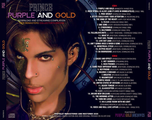 Prince Purple And Gold Best Compilation 2 CD New Remaster Collector's Edition