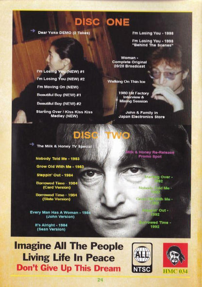 John Lennon The 1980 Video Collection 2DVD Booklet HMC TMOQ Gazette