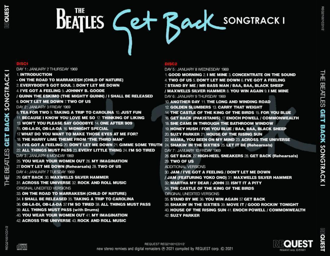 THE BEATLES / GET BACK SONGTRACK 1 - 3 (6CD) I & II & III 3Set