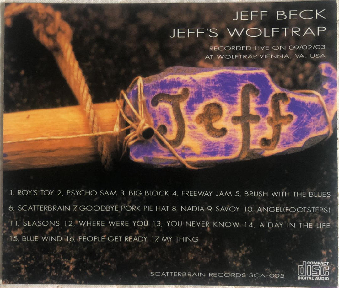 Jeff Beck Jeff's Wolftrap 2003 Sep 2 Vienna USA Soundboard Recording Press CD
